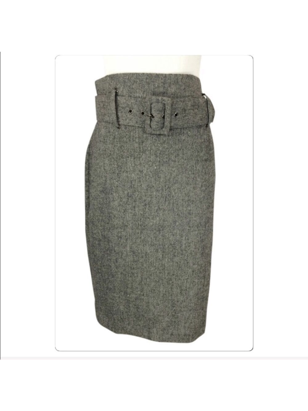 DALIA Collection Classic wool blend belted skirt size 8